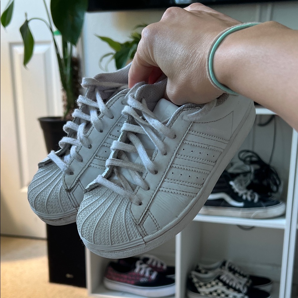 Kids Adidas Superstar White Sneakers